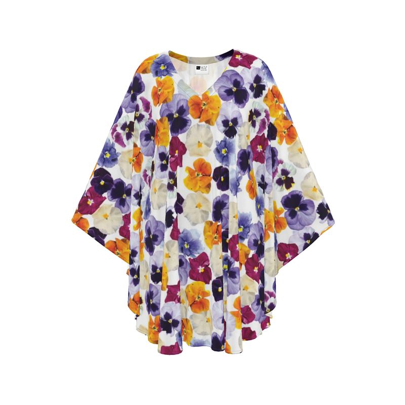 Pansy Face Short Silk Kaftan