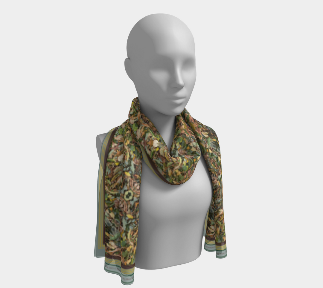 Parisian Leaves Pile Long Scarf