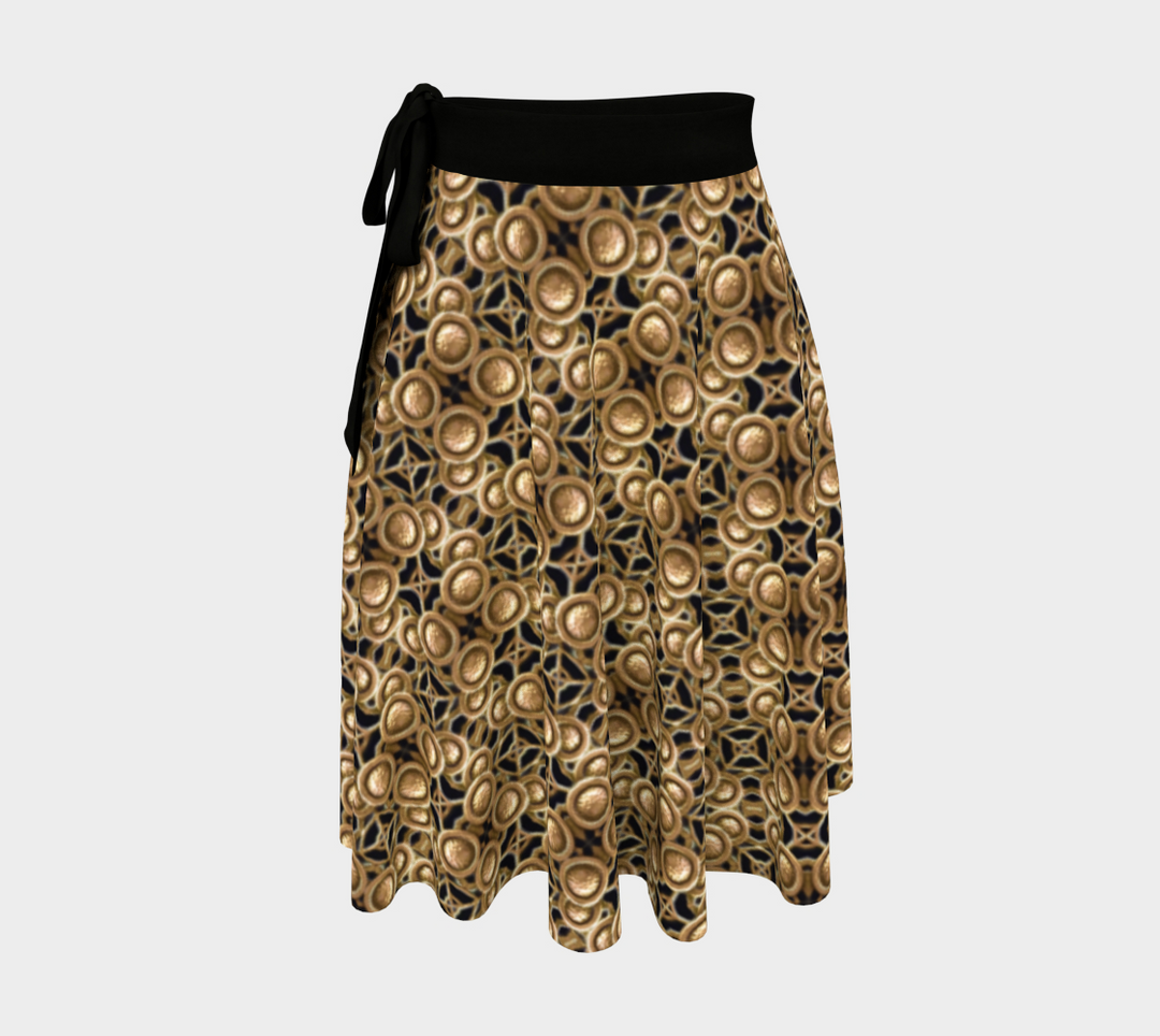 Art Deco Brass Circles Wrap Skirt