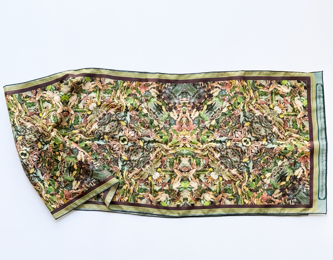 Parisian Leaves Pile Long Scarf