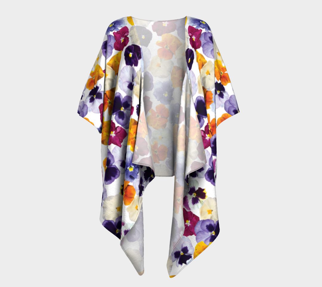 Pansy Face Draped Kimono