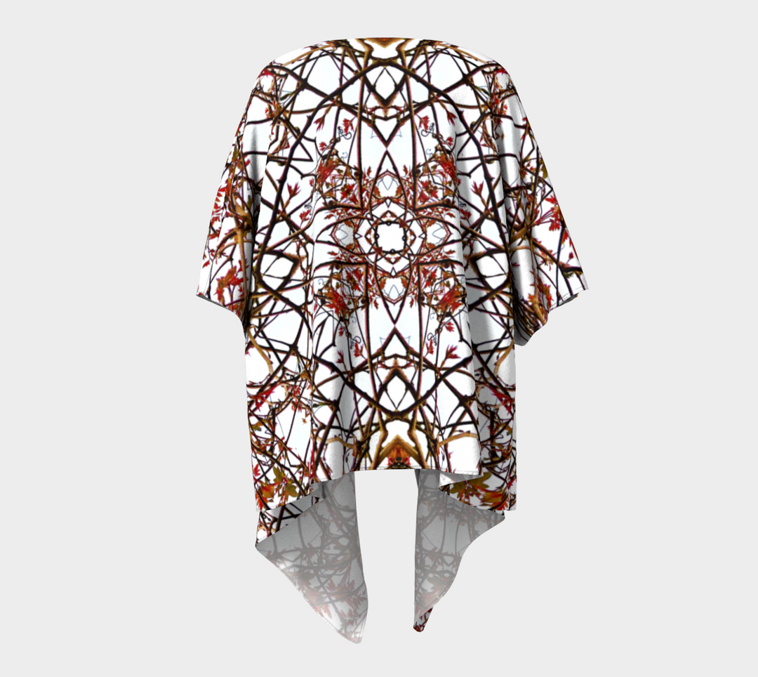 March Red Vine Draped Kimono