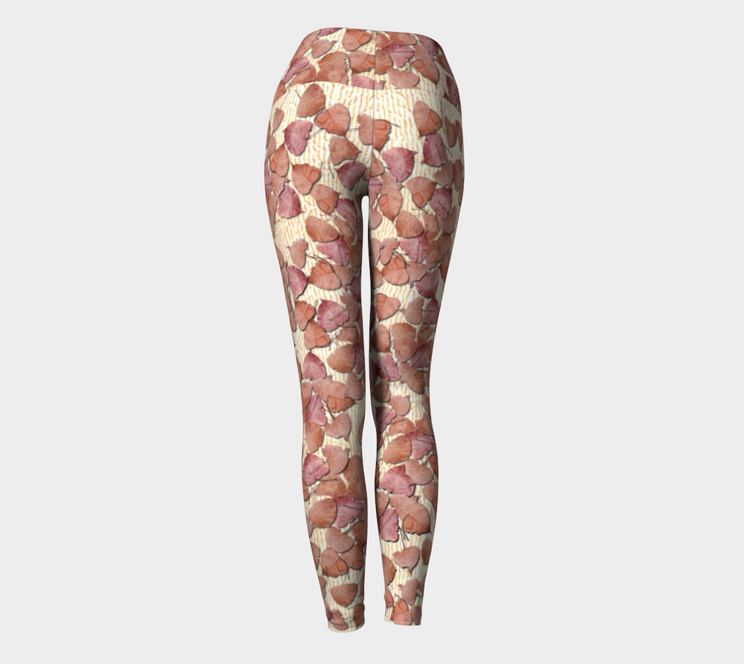 Pink Leaves on the Kitchen Counter yoga pants