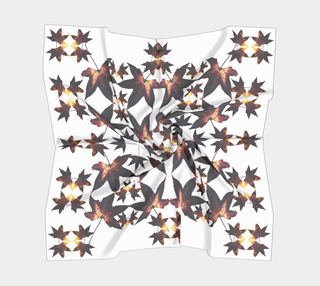 Black Leaf Jumble Square Scarf