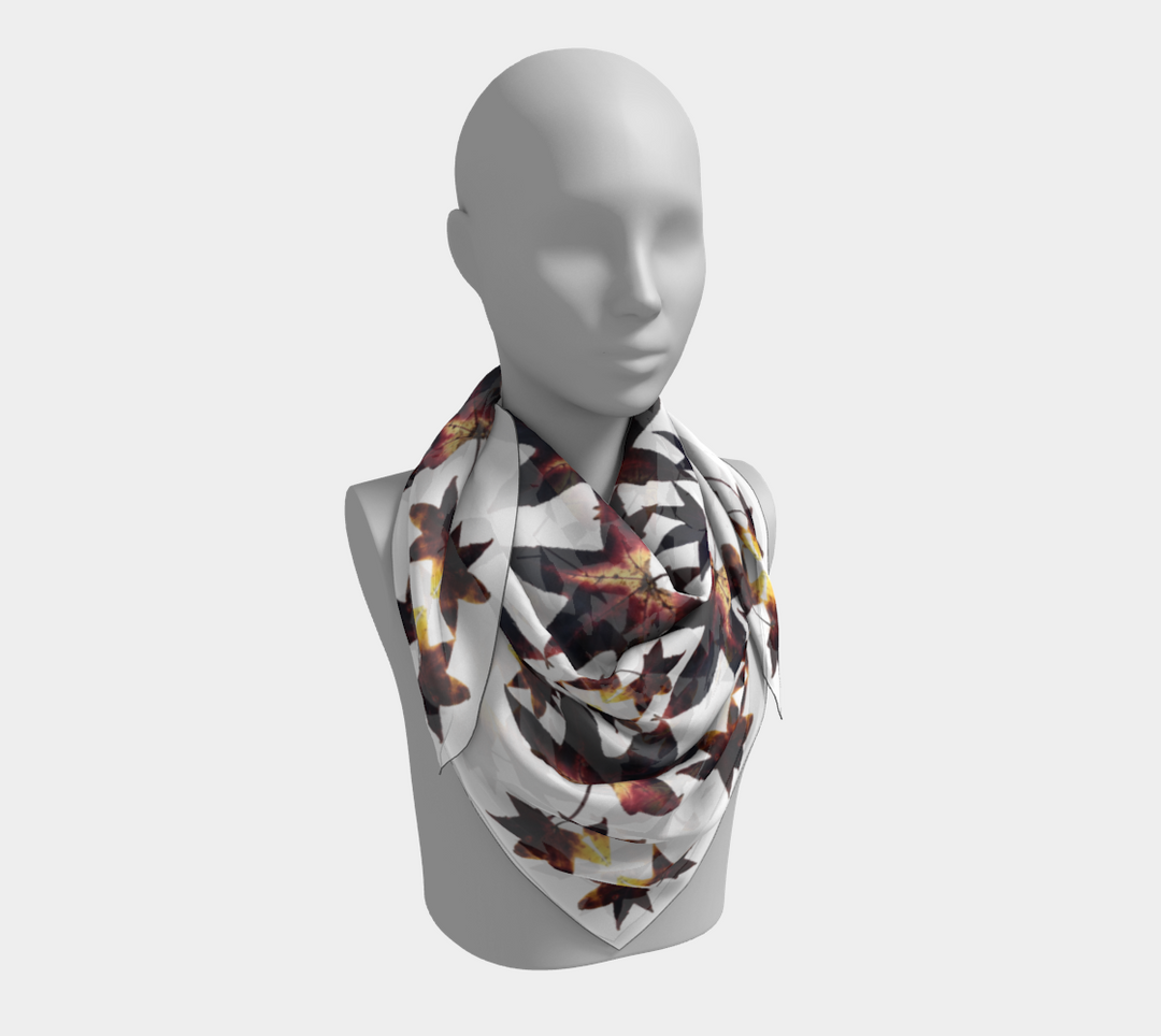 Black Leaf Jumble Square Scarf