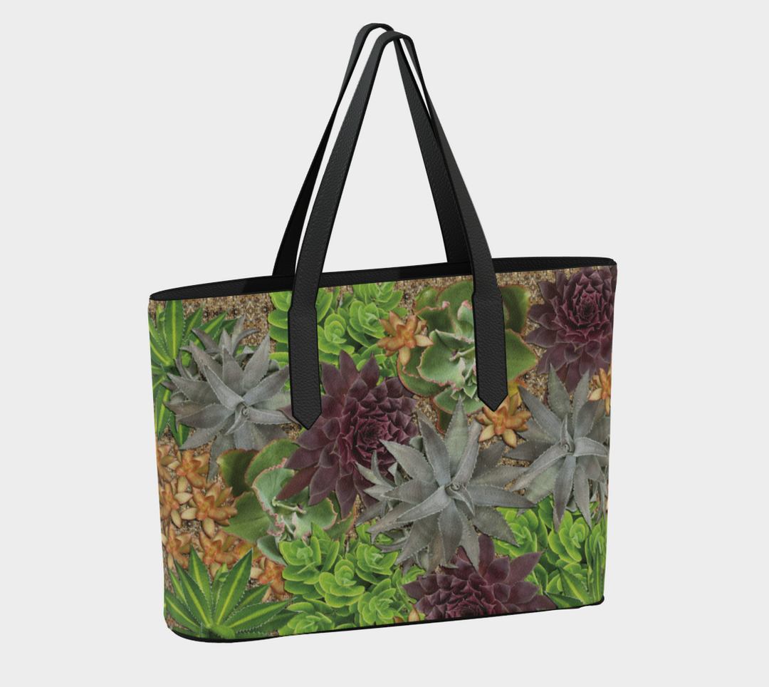 Cactus Garden Vegan Leather Tote Bag