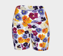 Load image into Gallery viewer, Pansy Face Yoga Shorts
