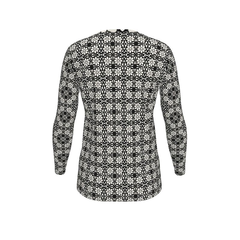 Camelbone White Flower Womens T Shirt Long Sleeves