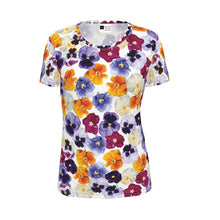 Load image into Gallery viewer, Pansy Face Womens T Shirt Short Sleeves
