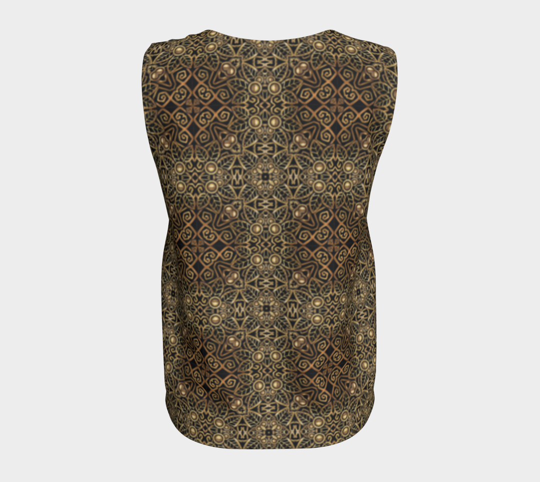 Art Deco Brass Foliage (Long) Loose Tank Top