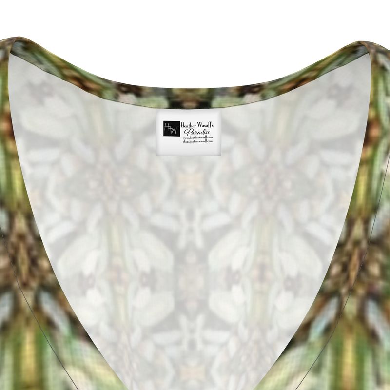 Parisian Leaves 2 Silk Long Kaftan