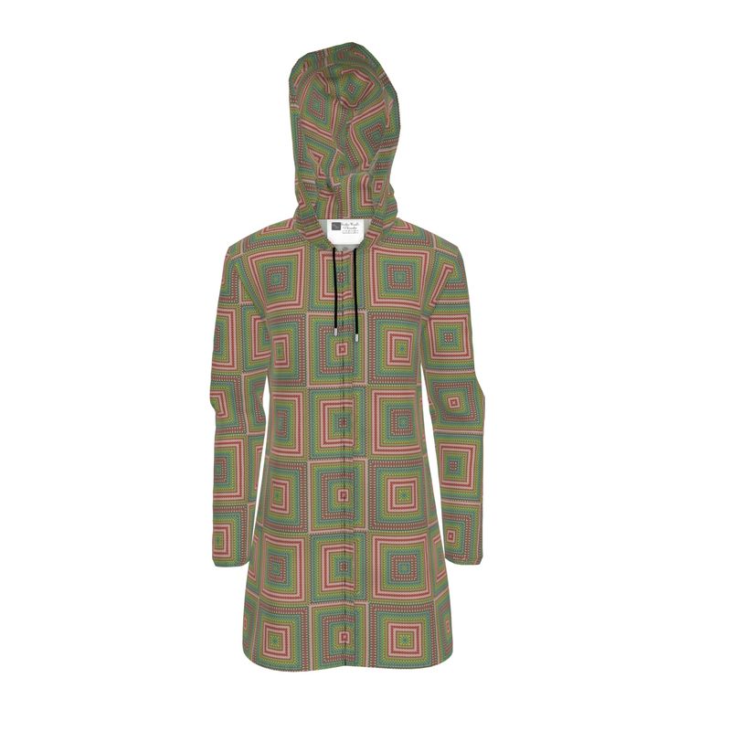 Red Mosaic Quilt Rain Jacket