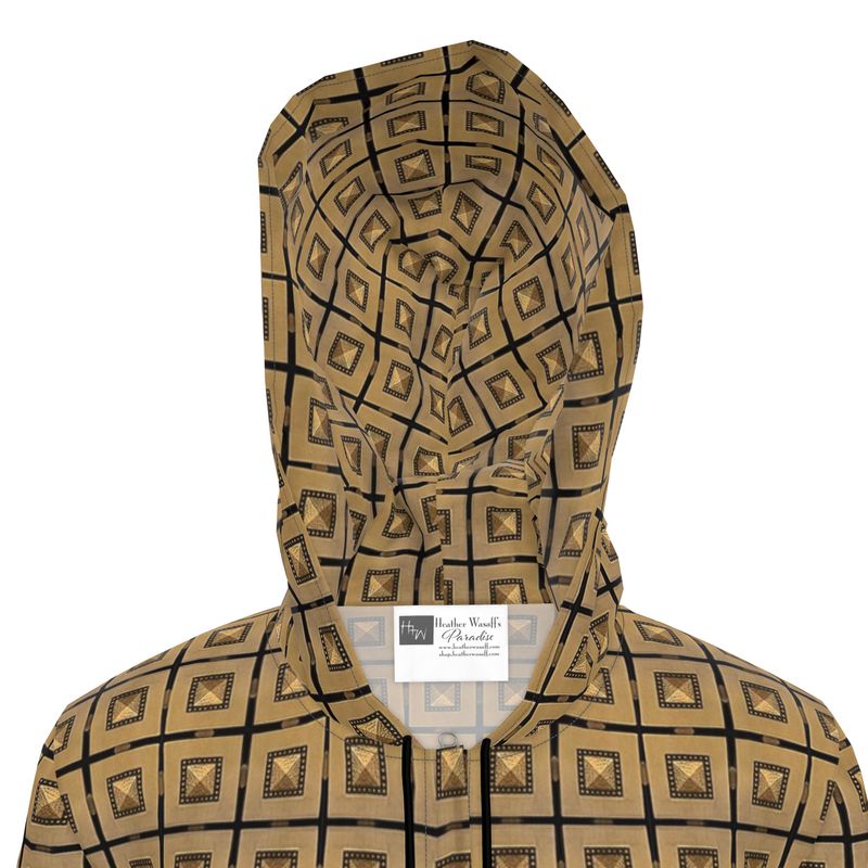 Art Deco Brass Squares Rain Jacket
