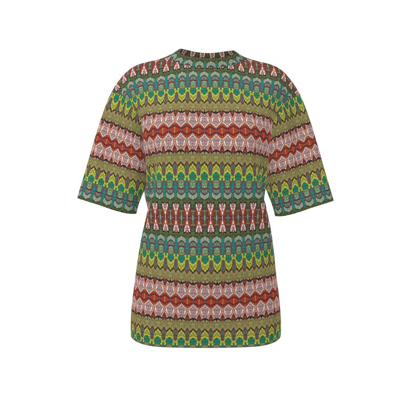 Red Mosaic Stripe Unisex Relaxed T-Shirt