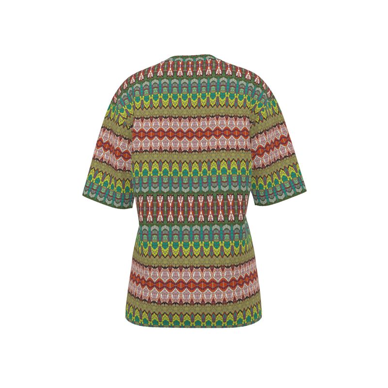 Red Mosaic Stripe Unisex Relaxed T-Shirt