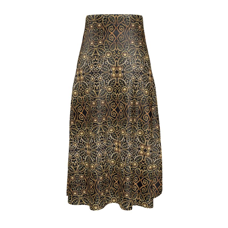 Art Deco Brass Foliage Midi Skirt