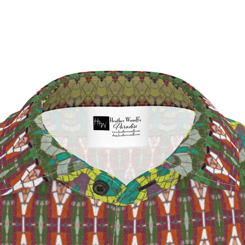 Red Mosaic Stripe Unisex Polo Shirt