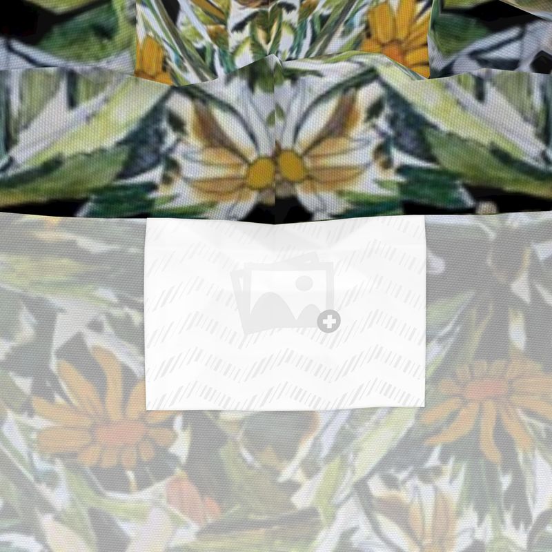 Florist Floor Daisies Womens Hooded Rain Jacket