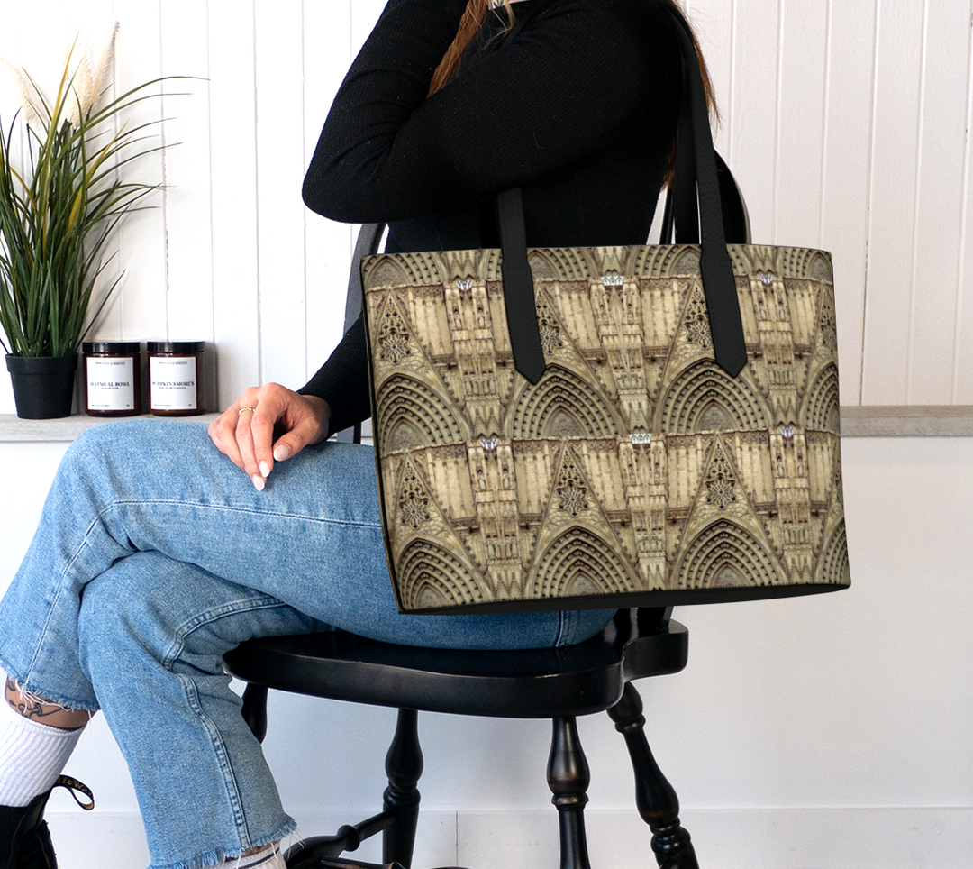 Cathedral Doorway Vegan Leather Tote Bag