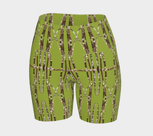 Load image into Gallery viewer, Lichen Log Green Yoga Shorts
