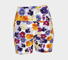 Load image into Gallery viewer, Pansy Face Yoga Shorts
