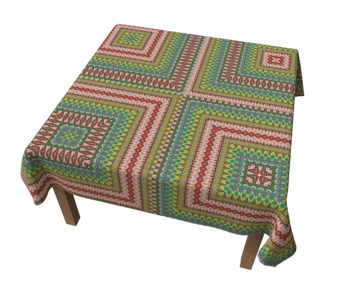 Red Mosaic Quilt Tablecloth
