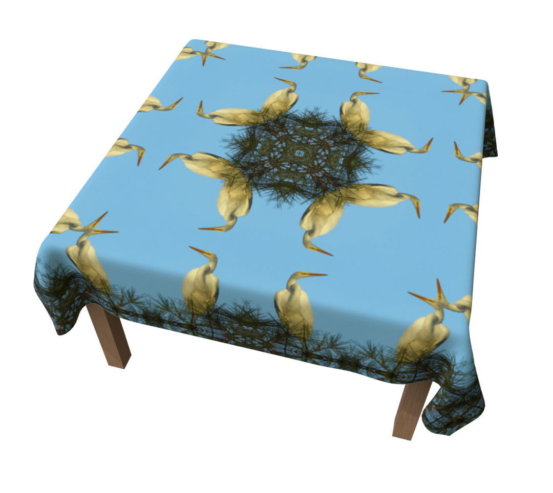 White Egret 1 Tablecloth