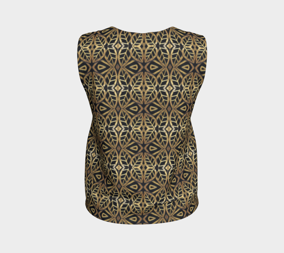 Art Deco Brass Leaves (Long) Loose Tank Top