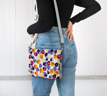 Load image into Gallery viewer, Pansy Face Vegan Leather Crossbody Bag
