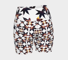 Load image into Gallery viewer, Black Leaf Jumble Yoga Shorts
