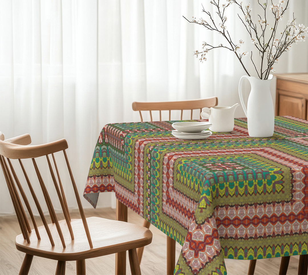 Red Mosaic Quilt Tablecloth