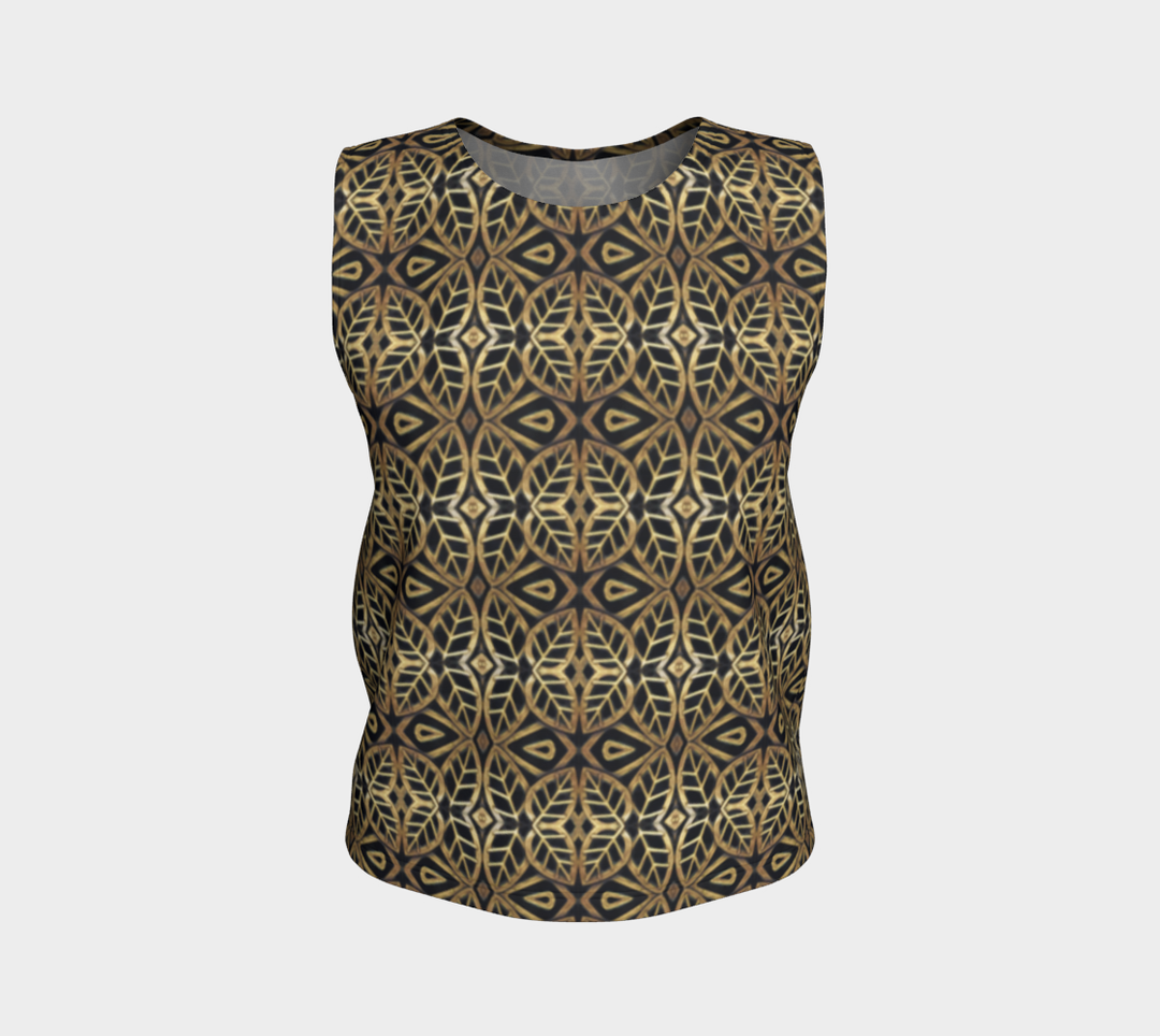 Art Deco Brass Leaves (Long) Loose Tank Top