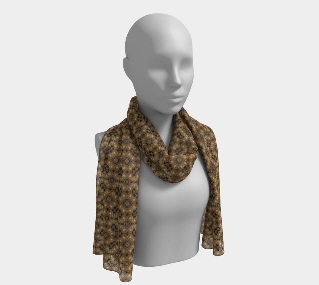 Chicago Deco Brass Circles Long Scarf