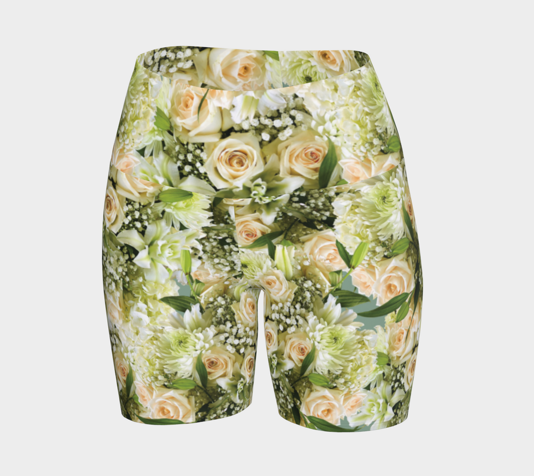 Wedding Flowers 2 Yoga Shorts