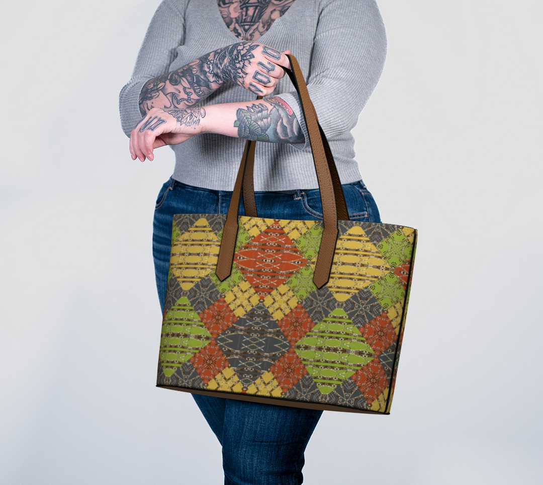 Lichen Log Medallion Vegan Leather Tote Bag