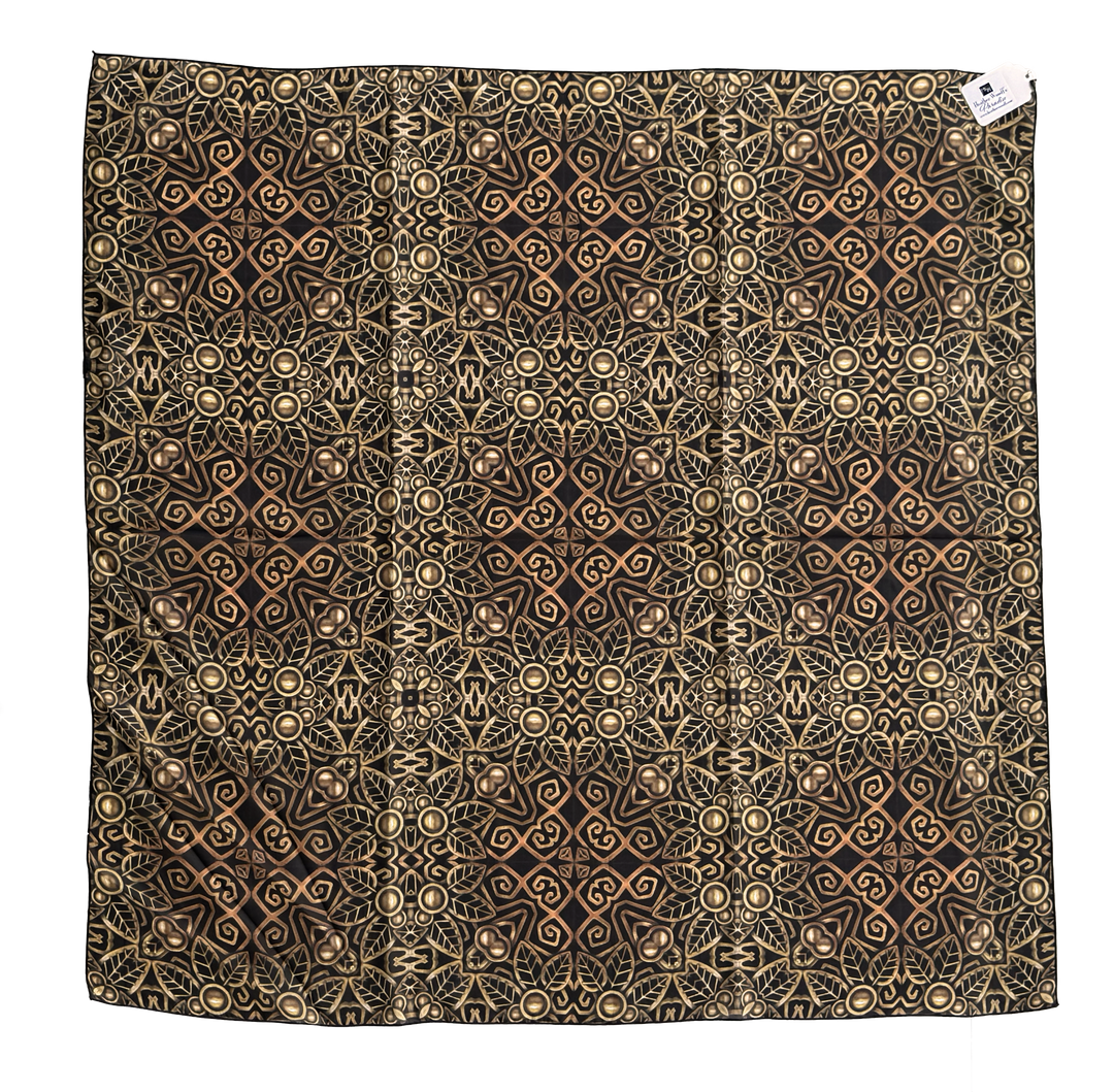 Art Deco Brass Foliage Square Scarf