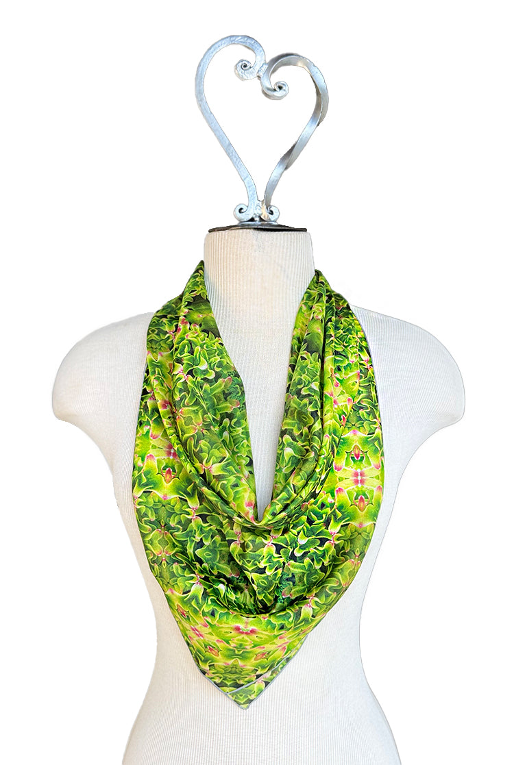 Green Hydrangea Square Scarf