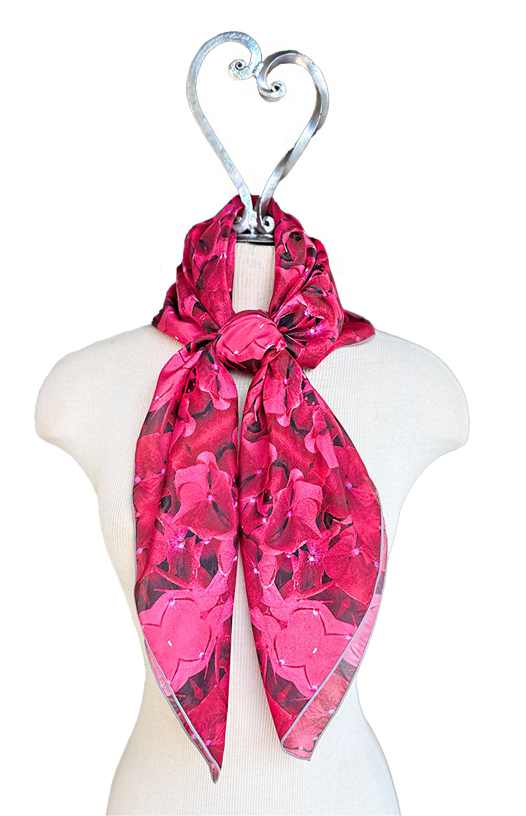 Magenta Hydrangea Square Scarf