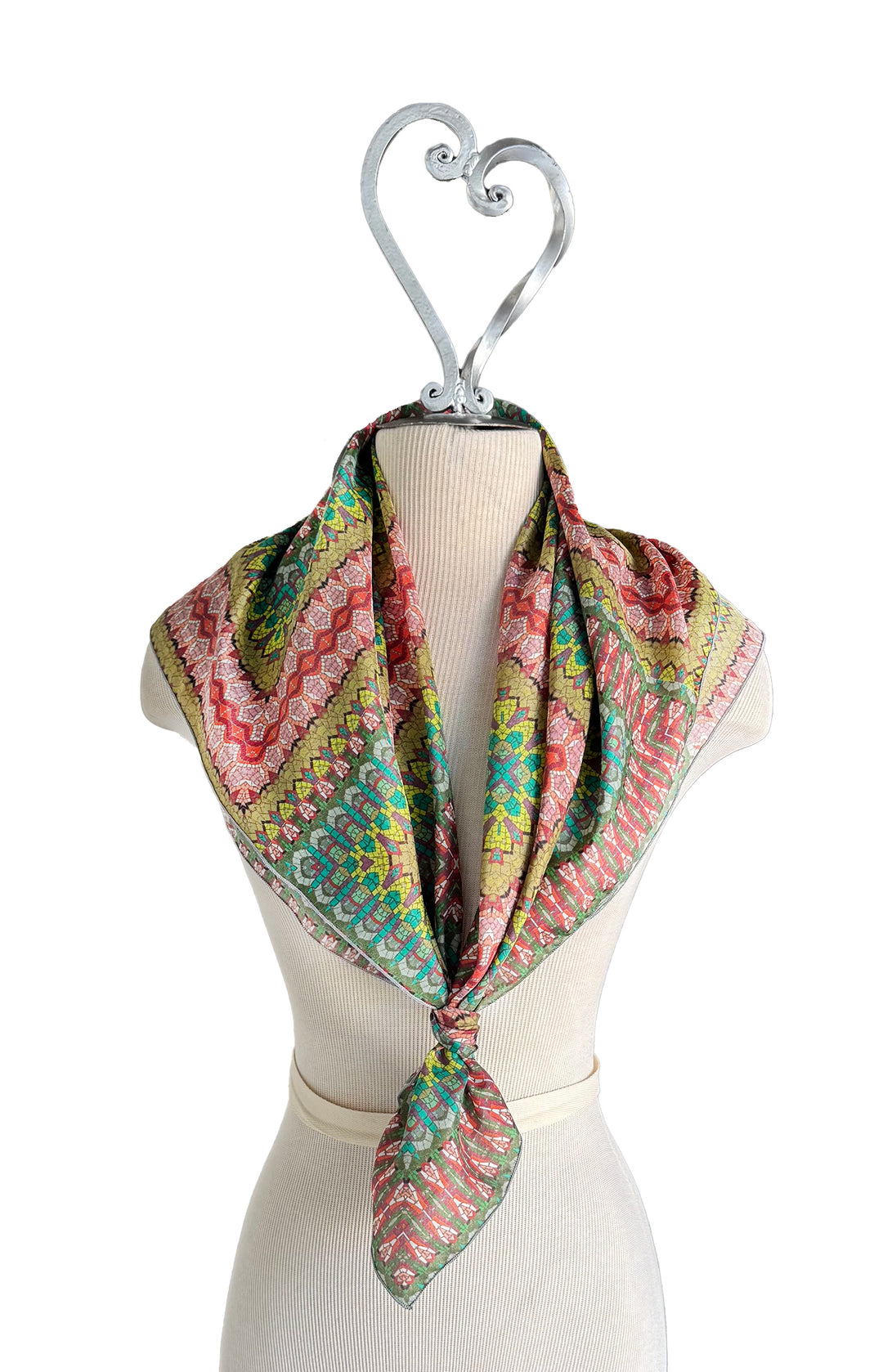 Red Mosaic Quilt Square Scarf
