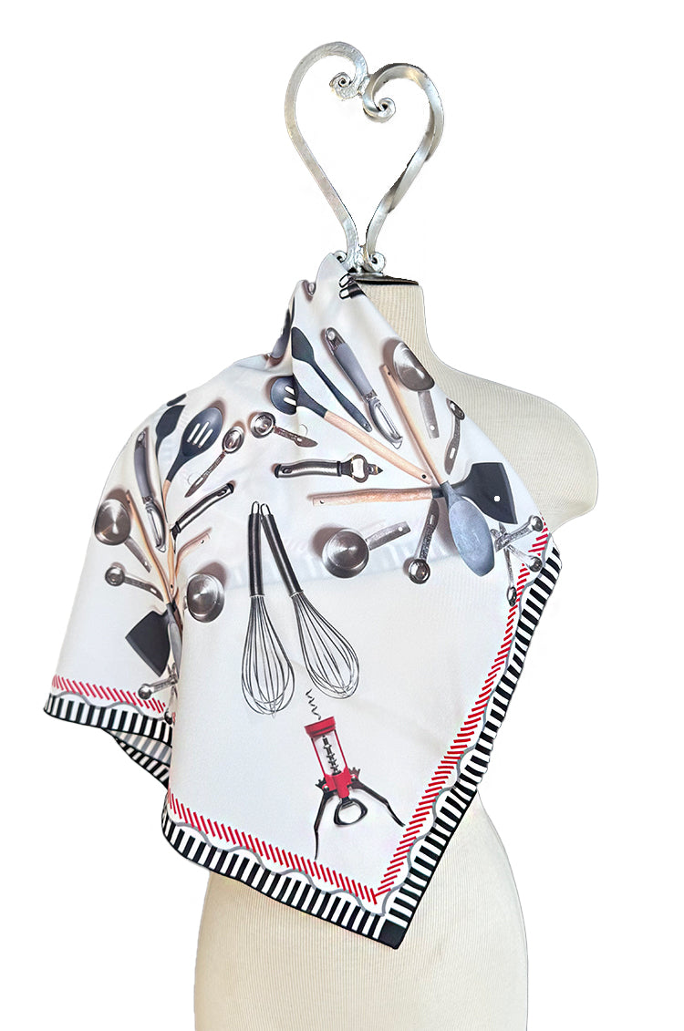 Kitchen Utensils Square Scarf