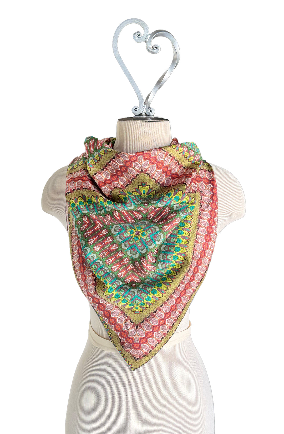 Red Mosaic Quilt Square Scarf