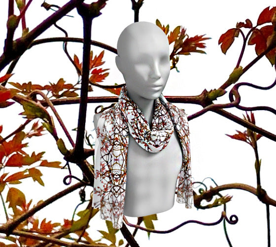 March Red Vine Long Scarf