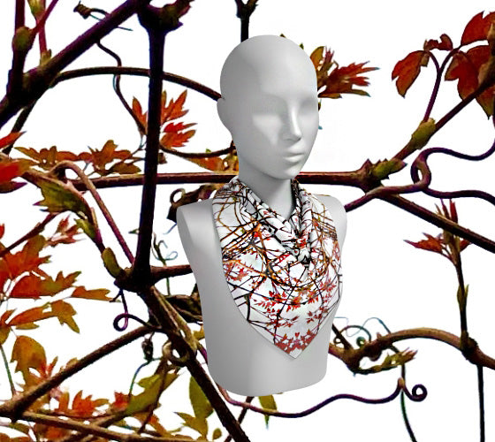 March Red Vine Square Scarf