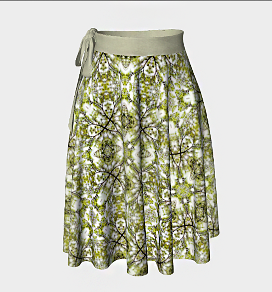 Spring Pine Branch Wrap Skirt