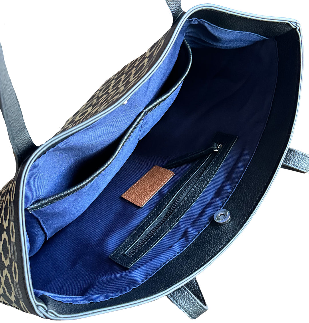 Gothic Arch Medallion Vegan Leather Tote Bag