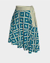 Load image into Gallery viewer, Camelbone Turquoise Flower Wrap Skirt
