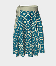 Load image into Gallery viewer, Camelbone Turquoise Flower Wrap Skirt
