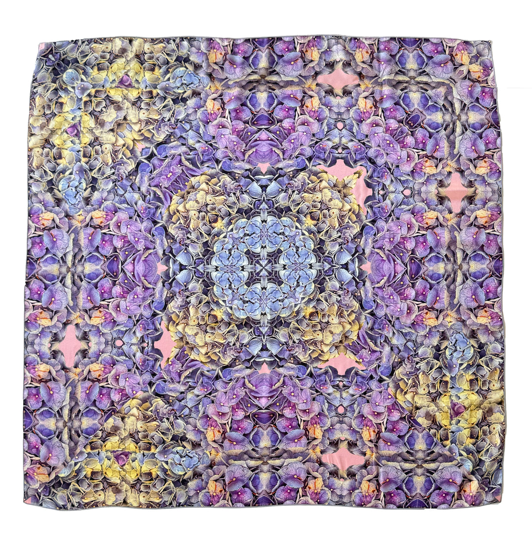 Blue Lavender Hydrangea Square Scarf