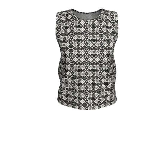 Camelbone White Flower (Long) Loose Tank Top