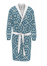 Load image into Gallery viewer, Camelbone Turquoise Flower Bathrobe

